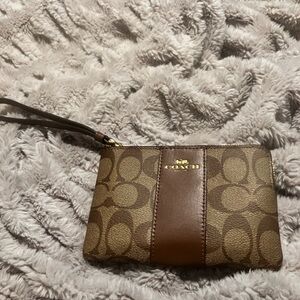 Coach Brown Wristlet